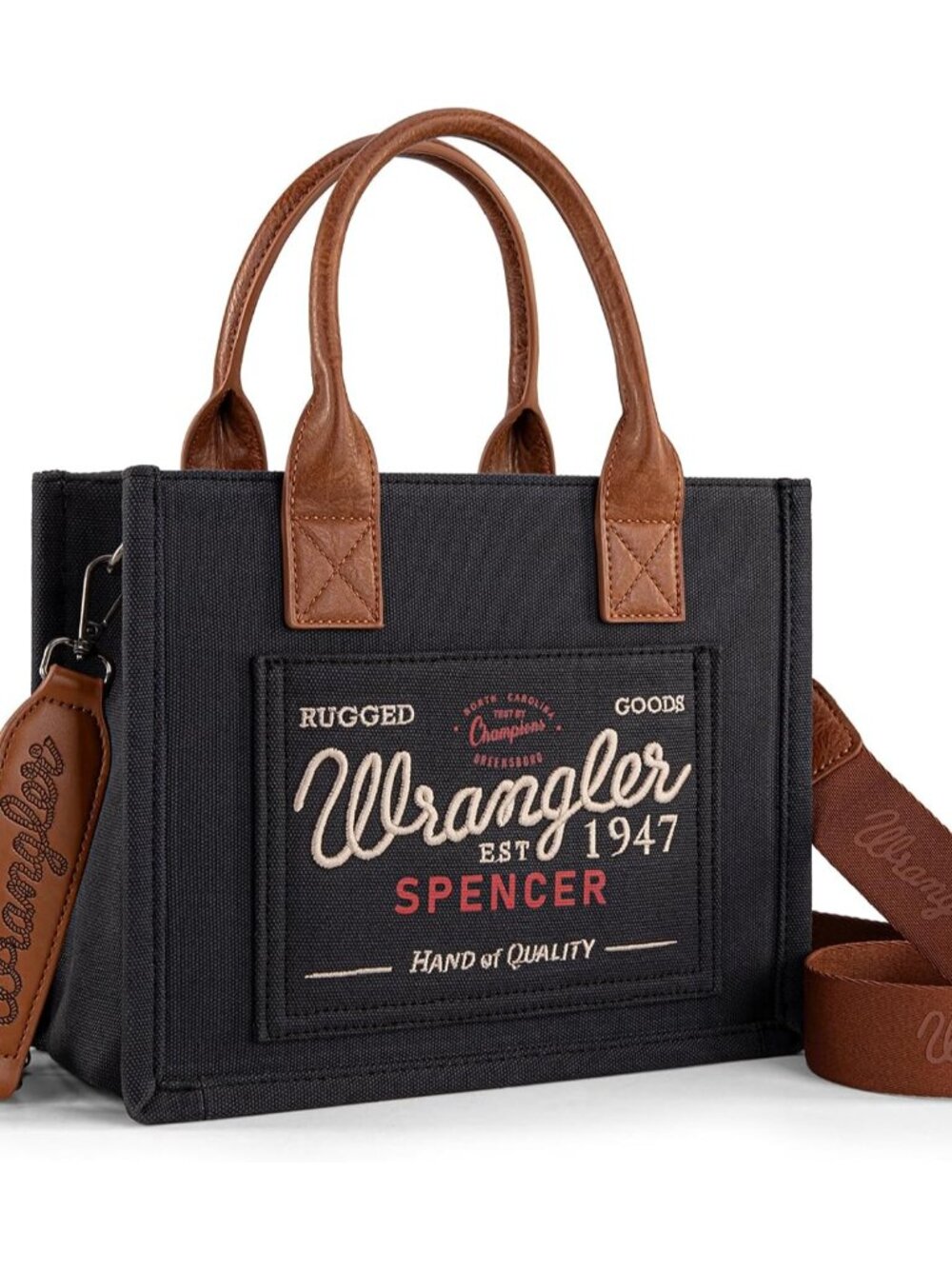Wrangler Tote Bag for Women Retro Canvas Top Handle Purses and Handbags